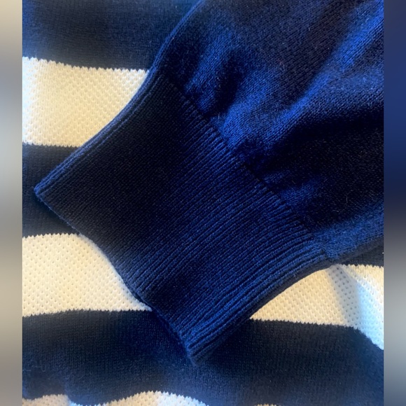 Ben Sherman Men Crew neck Wide Stripe Sweater White  Navy L - Picture 8 of 12